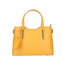 Genuine Leather Handbag mustard 1364 Made in Italy