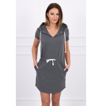Dress with pockets and hood MI8982 graphite