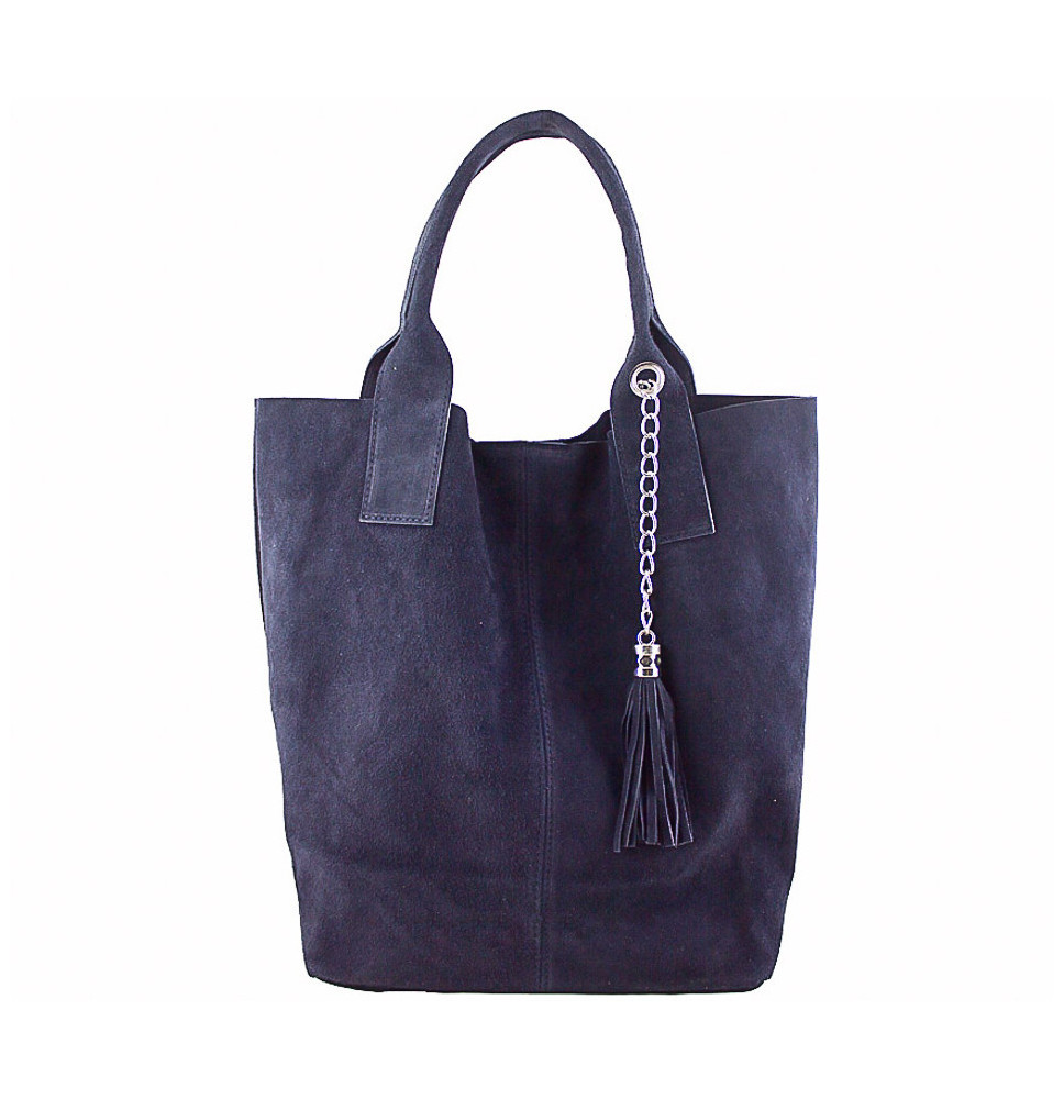 Genuine Leather Maxi Bag  804 blue