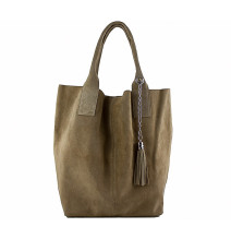 Maxi Borsa in pelle scamosciata 804 fango