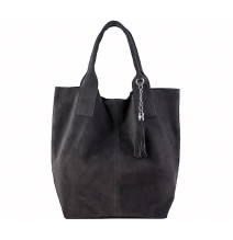 Maxi Borsa in pelle scamosciata 804 fumo