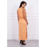 Long dress with slit MI8893 peach
