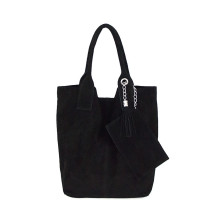 Maxi Borsa in pelle scamosciata 804 nero