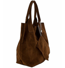 Maxi Borsa in pelle scamosciata 804 verde botiglia