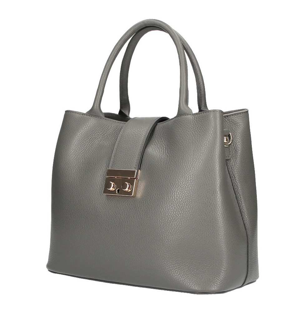 Woman Leather Handbag 1137 dark gray