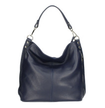 Echt Leder Schultertasche 981 blau Made in Italy