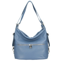 Leather shoulder bag/Backpack 328 light blue