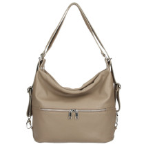 Echt Leder Schultertasche/Rucksack 328 dunkeltaupe