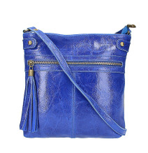 Genuine Leather Shoulder Bag 727 bluette