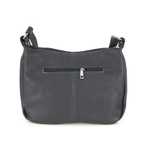 Leather Messenger Bag 392 dark gray Made in Italy