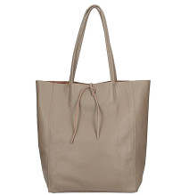 Maxi Ledertasche 396 dunkel taupe Made in Italy