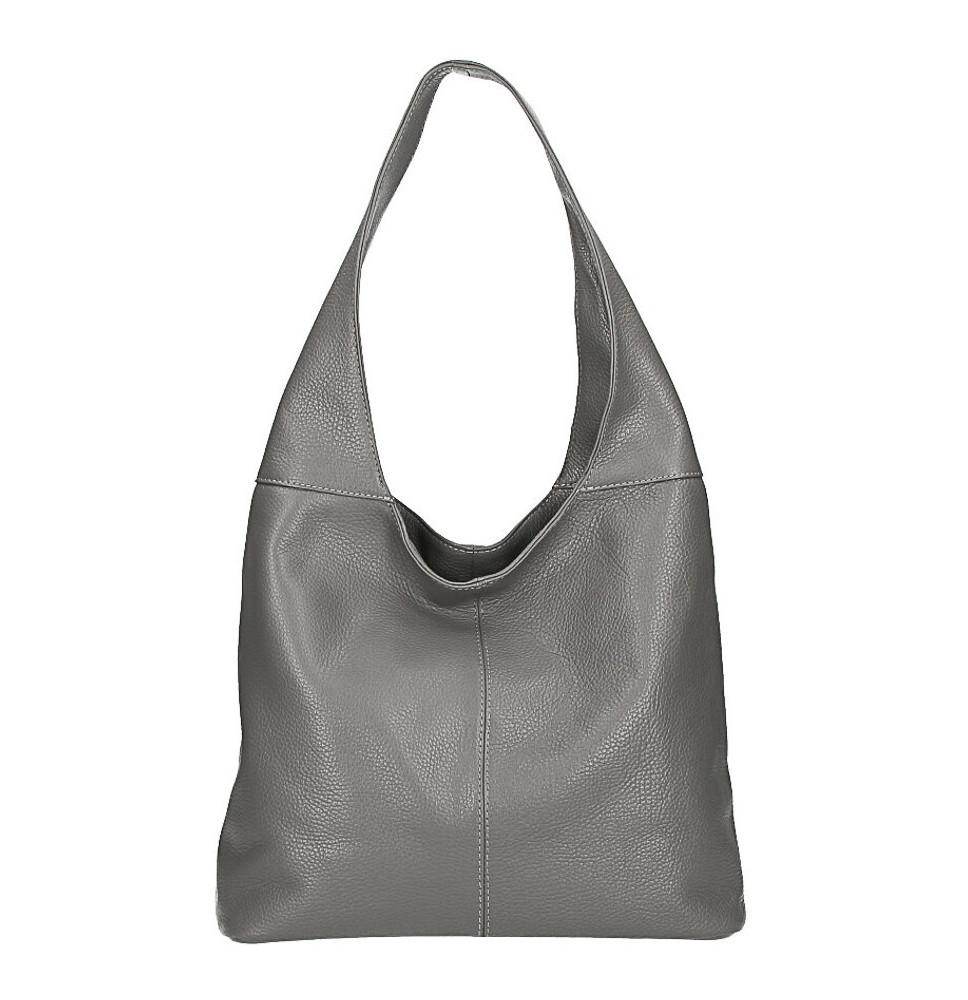 Leather shoulder bag 590 dark gray MADE IN ITALY
