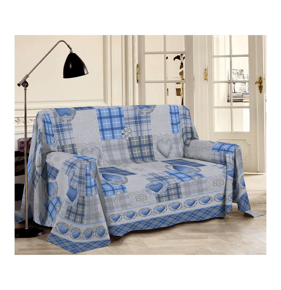 Decke auf der Couch Gebirge royalblau