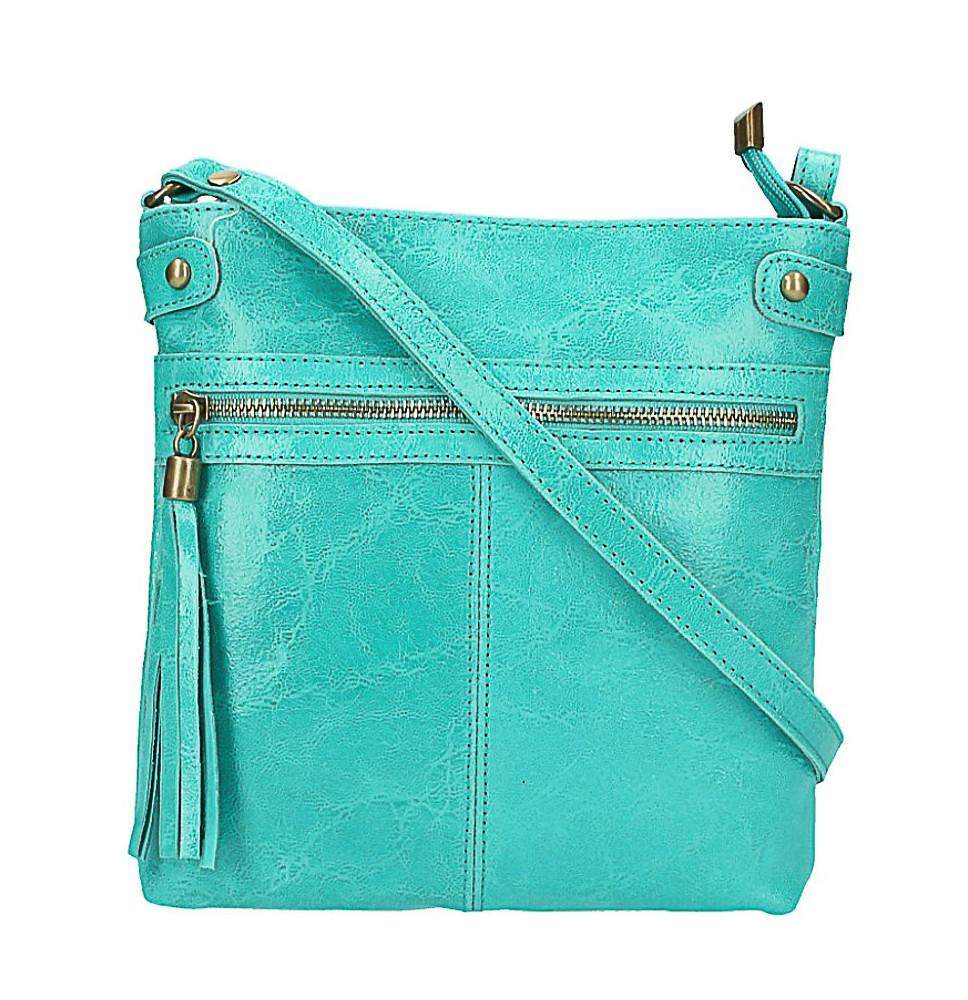 Genuine Leather Shoulder Bag 727 turquoise