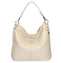Borsa a spalla in vera pelle 981 Made in Italy beige
