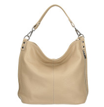 Echt Leder Schultertasche 981 Made in Italy taupe