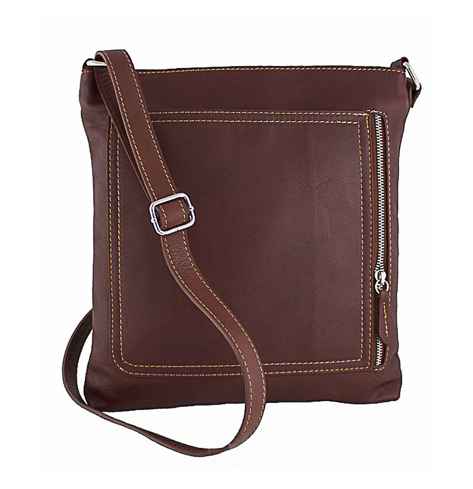 Leather Strap bag 119 brow Made in Italy