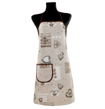 Kitchen apron 914 hearts beige Made in Italy