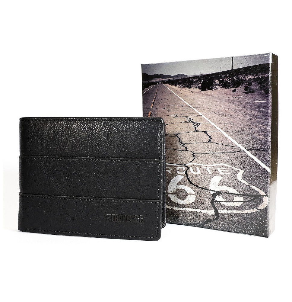 Pánska kožená peňaženka 1034 čierna Route 66 Čierna