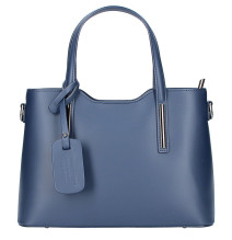 Genuine Leather Handbag 1364 blue Made in Italy