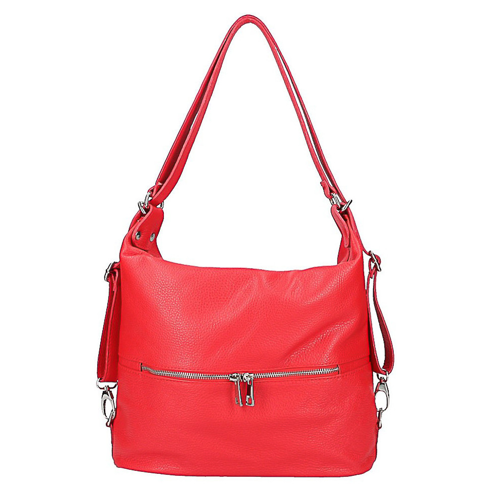 Leather shoulder bag/Backpack 328 red