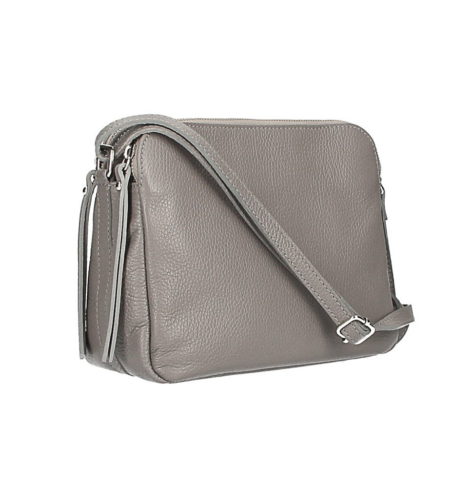 Genuine Leather Handbag 517 dark gray Made in Italy