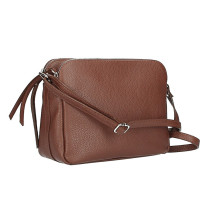 Genuine Leather Handbag 517 brown Made in Italy