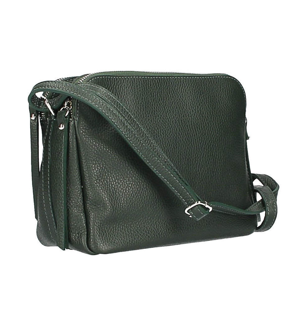 Genuine Leather Handbag 517 dark green Made in Italy