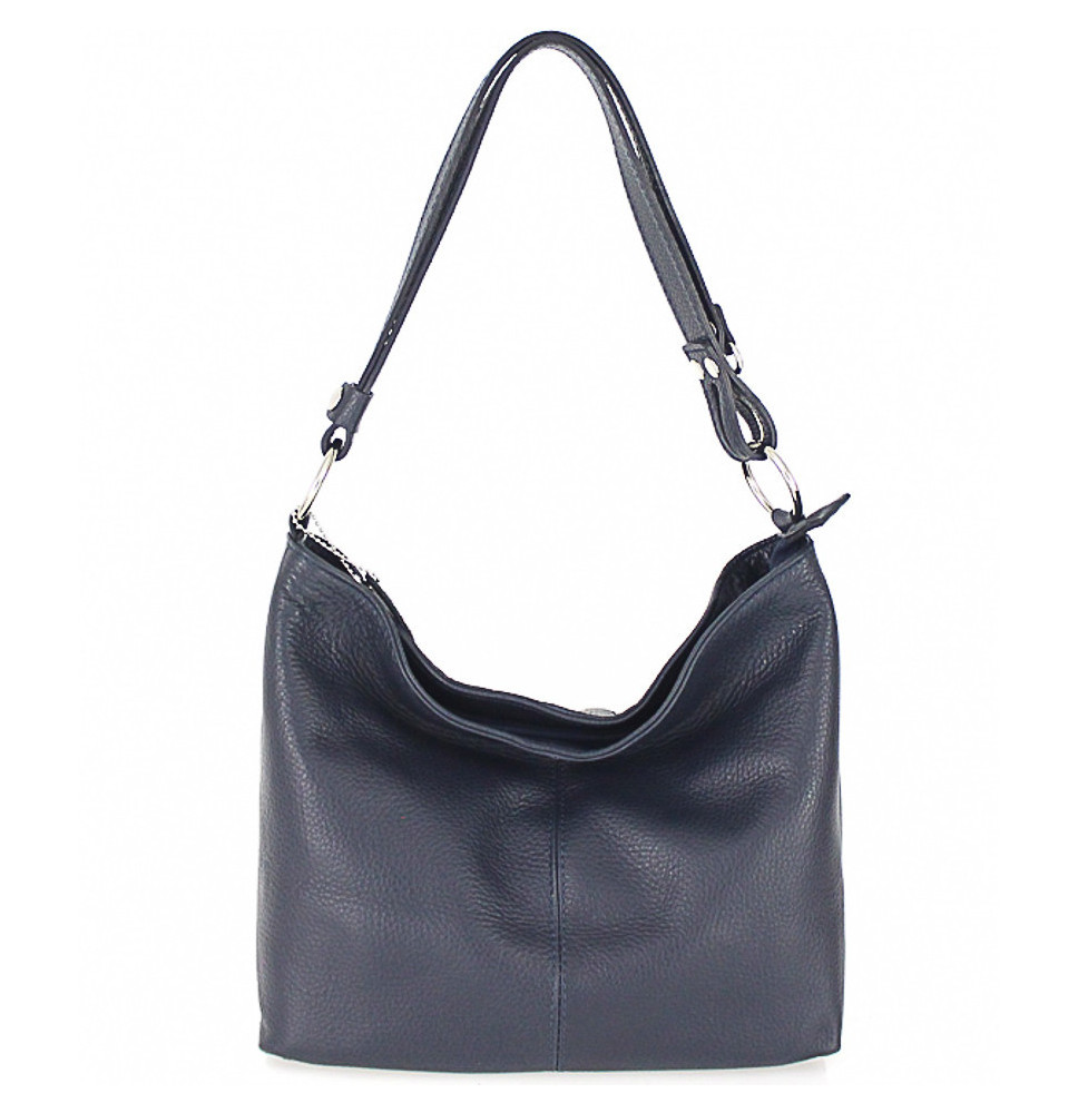 Genuine Leather Handbag 729 dark blue