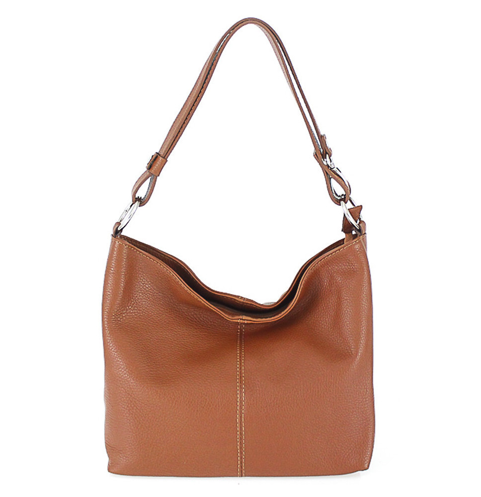 Genuine Leather Handbag 729 cognac