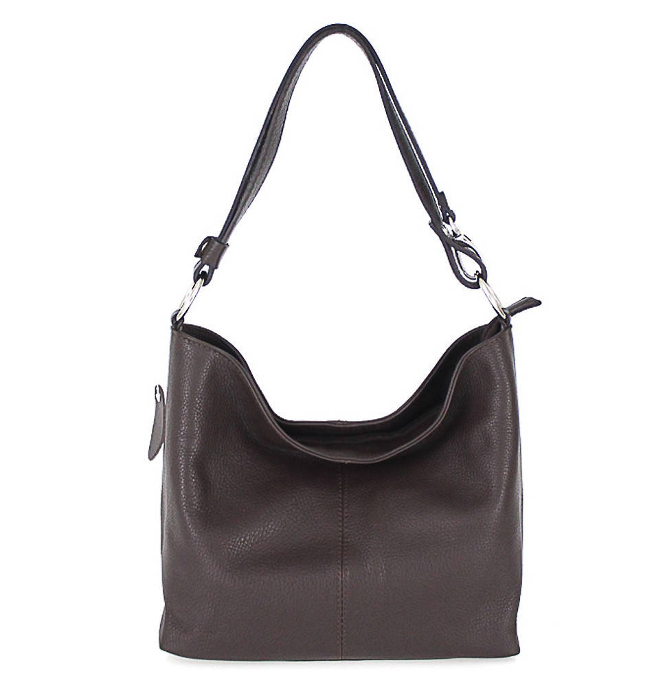 Genuine Leather Handbag 729 dark brown