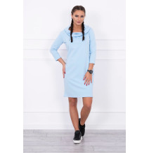 Dress with hood and pockets MIG8847 light blue