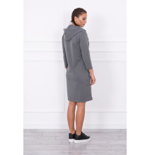 Šaty s kapucňou a vreckami MIG8847 grafitové