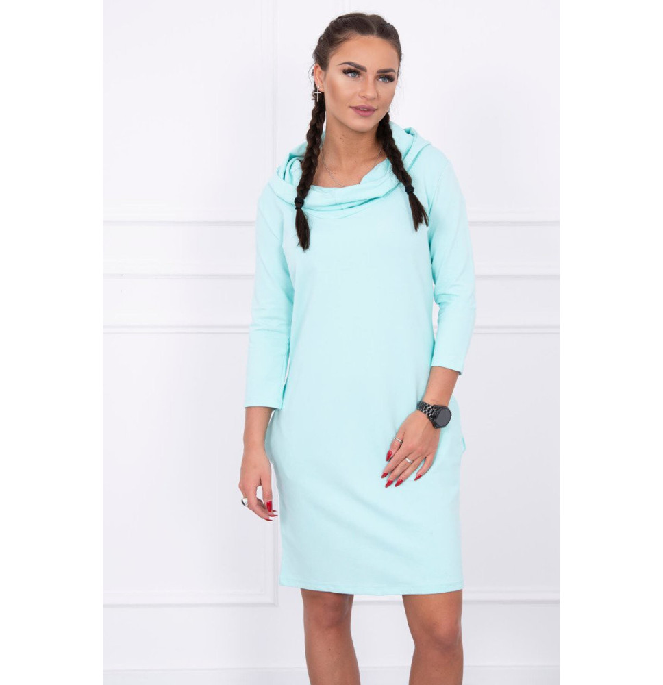 Šaty s kapucňou a vreckami MIG8847 mätové