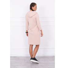 Dress with hood and pockets MIG8847 powder beige