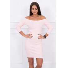 Notched dress with neckline MI8974 powder pink