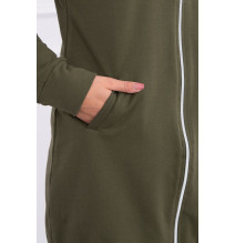 Hooded dress with e hood khaki