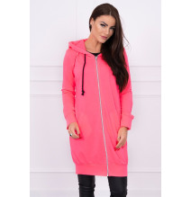 Hooded dress with e hood pink neon