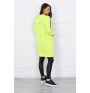 Hooded dress with e hood yellow neon