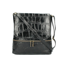Genuine Leather shoulder bag 573 black Made in Italy