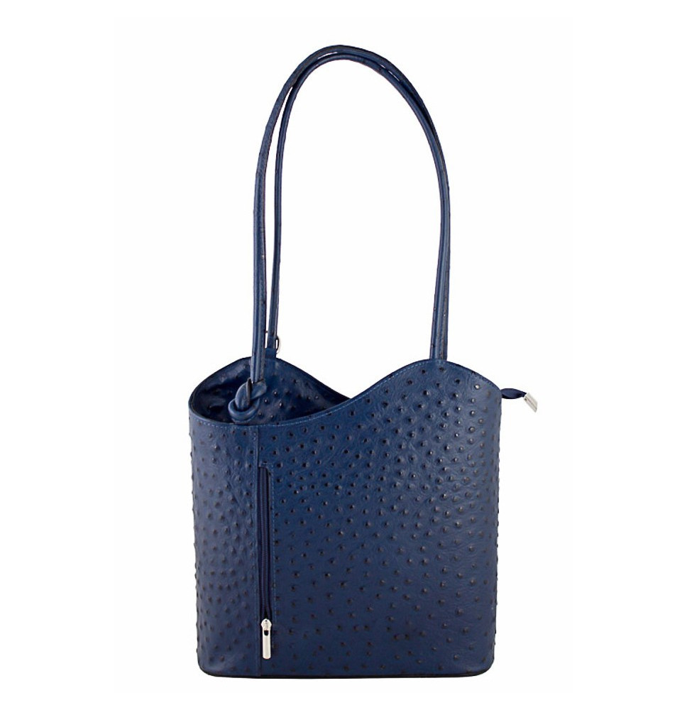 Leather shoulder bag/Backpack 1260 blue Made in Italy