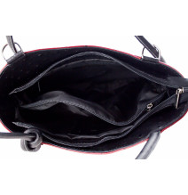 Leather shoulder bag/Backpack 1260 dark red Made in Italy