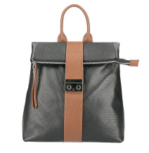 Zaino in pelle 576 nero+marrone Made in Italy