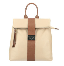 Lederrucksack 576 taupe+braun Made in Italy