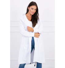 Damen cardigan mit Kapuze oversize MI0044 weiss