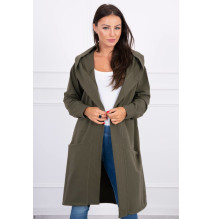 Dámsky kardigán s kapucňou oversize MI0044 khaki