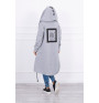 Cape with a hood oversize MI004 gray