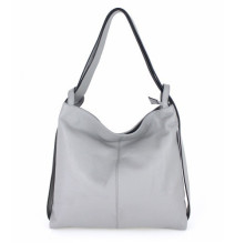 Leather shoulder bag 579 gray Made in Italy