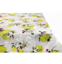Tablecloth lemon and olives