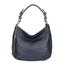 Borsa a spalla in vera pelle 210 blu navy Made in Italy